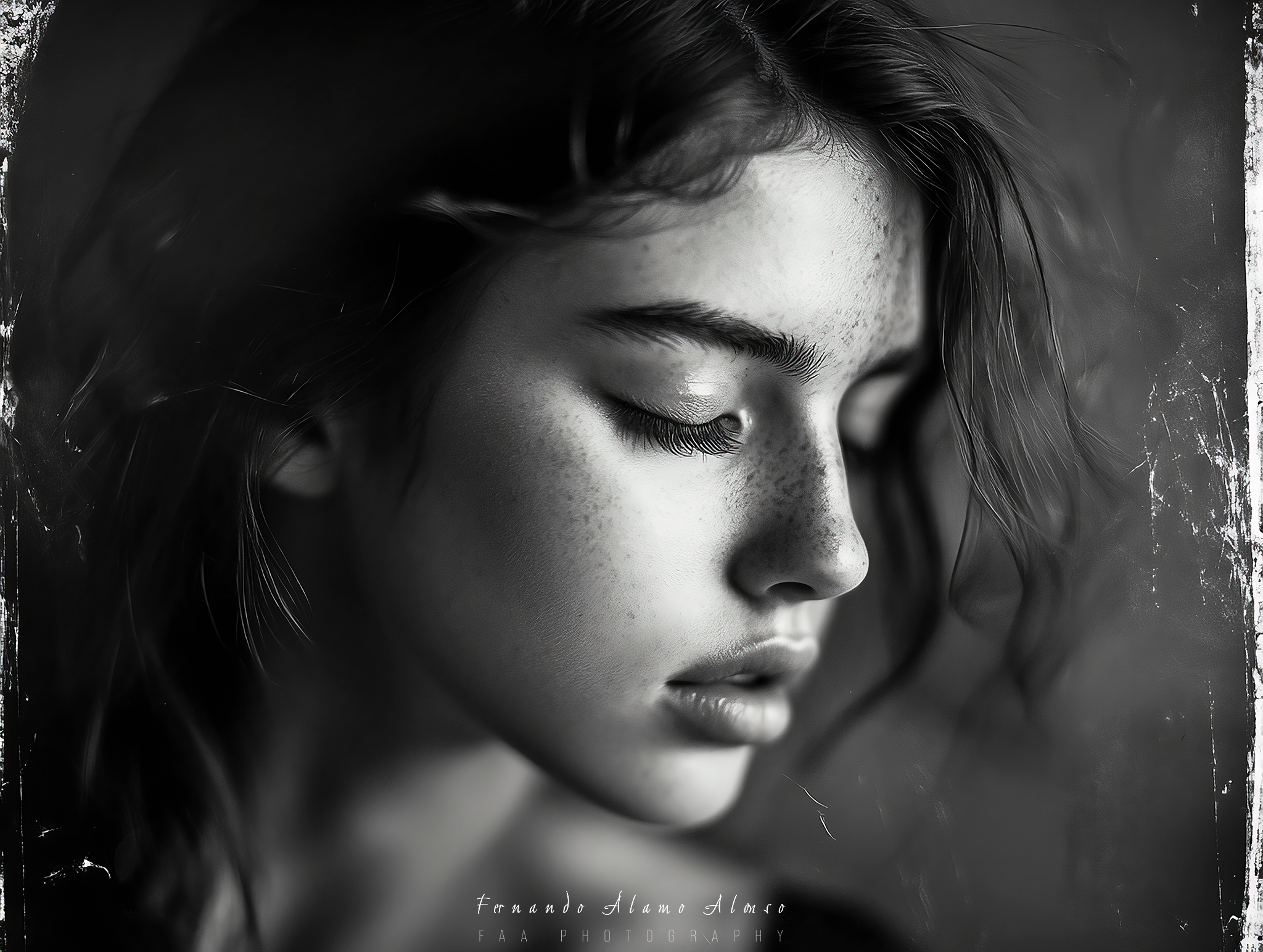 Mujer Blanco y Negro con Texturas XIV