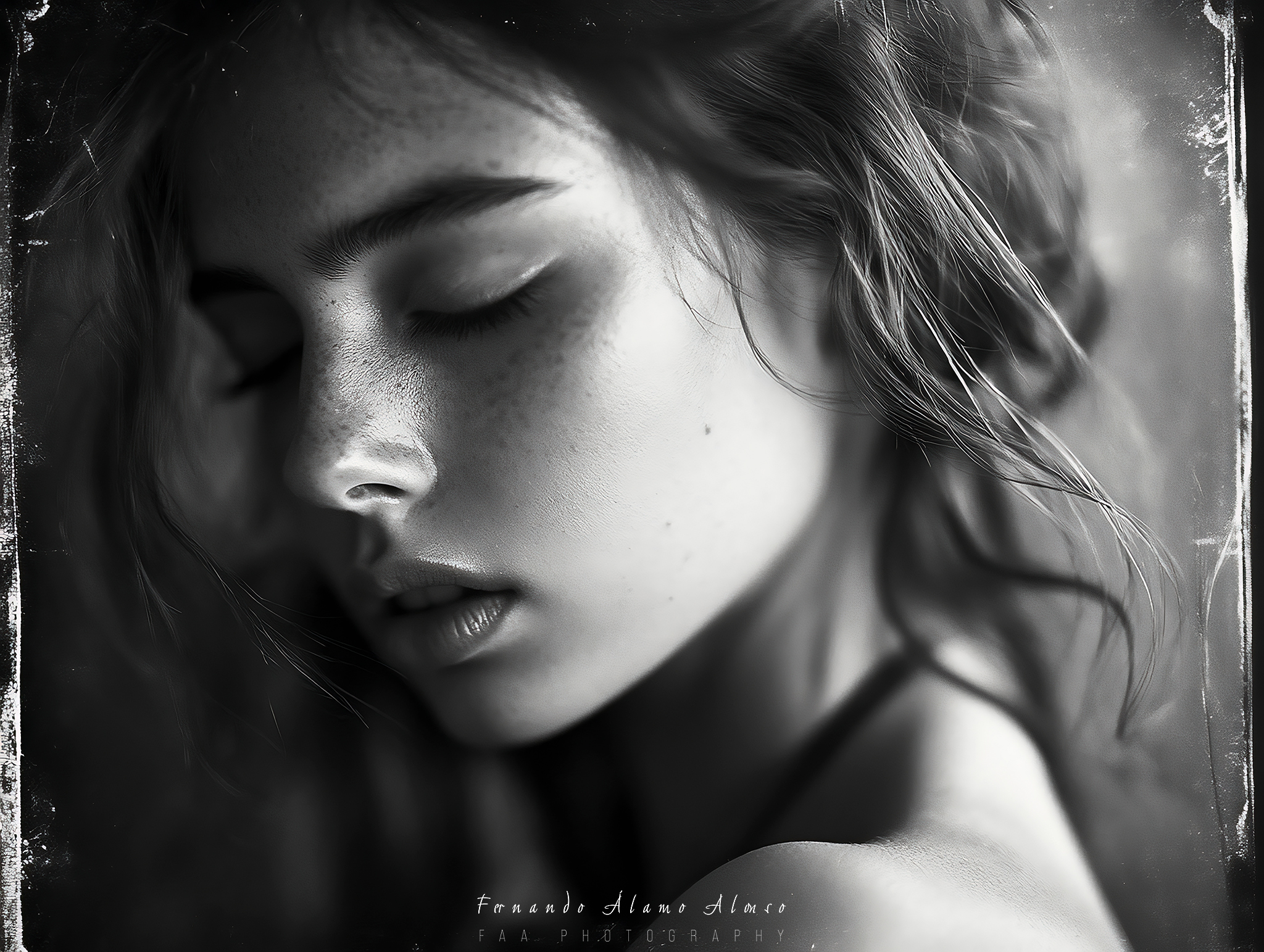 Mujer Blanco y Negro con Texturas XVII