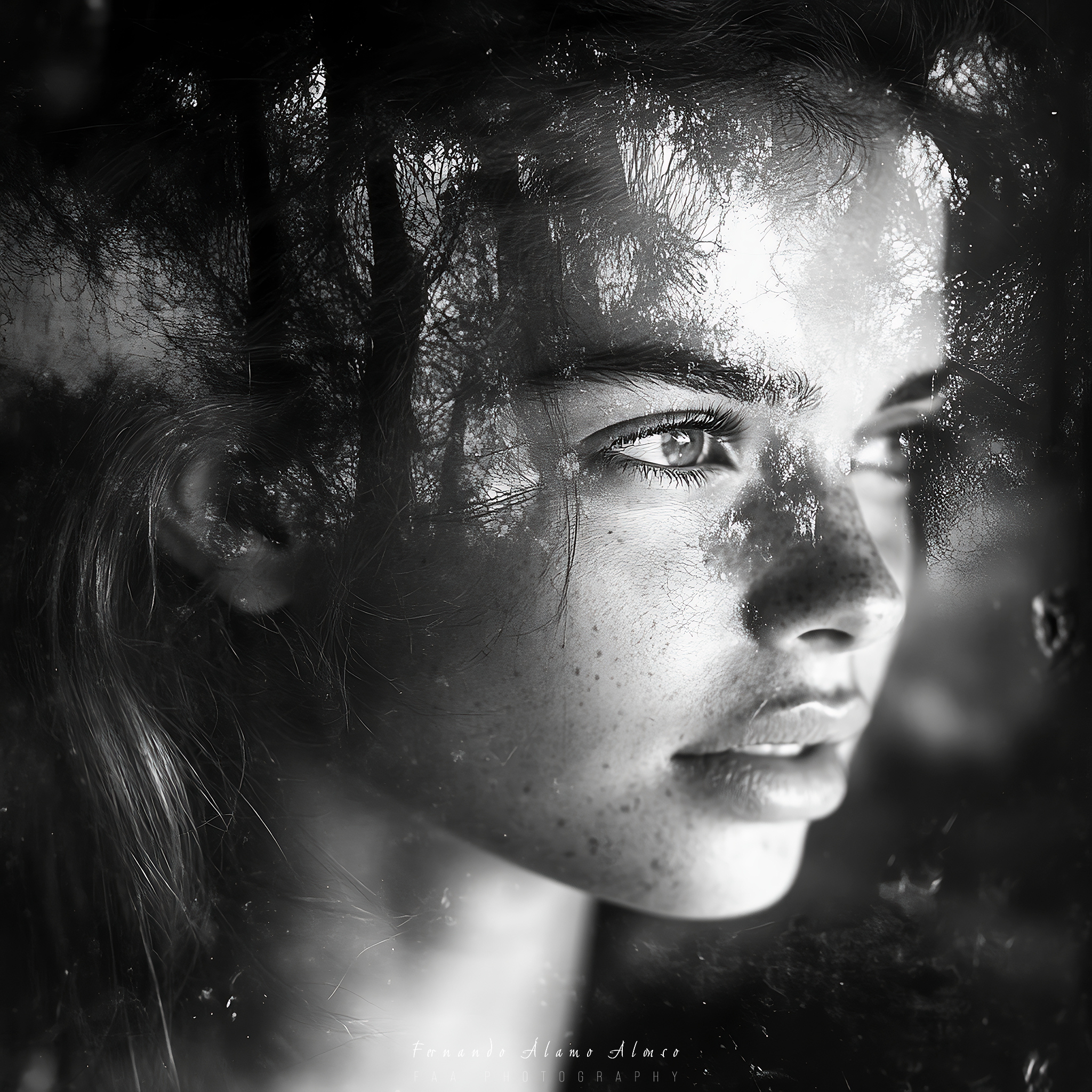 Mujer Blanco y Negro con Texturas XX