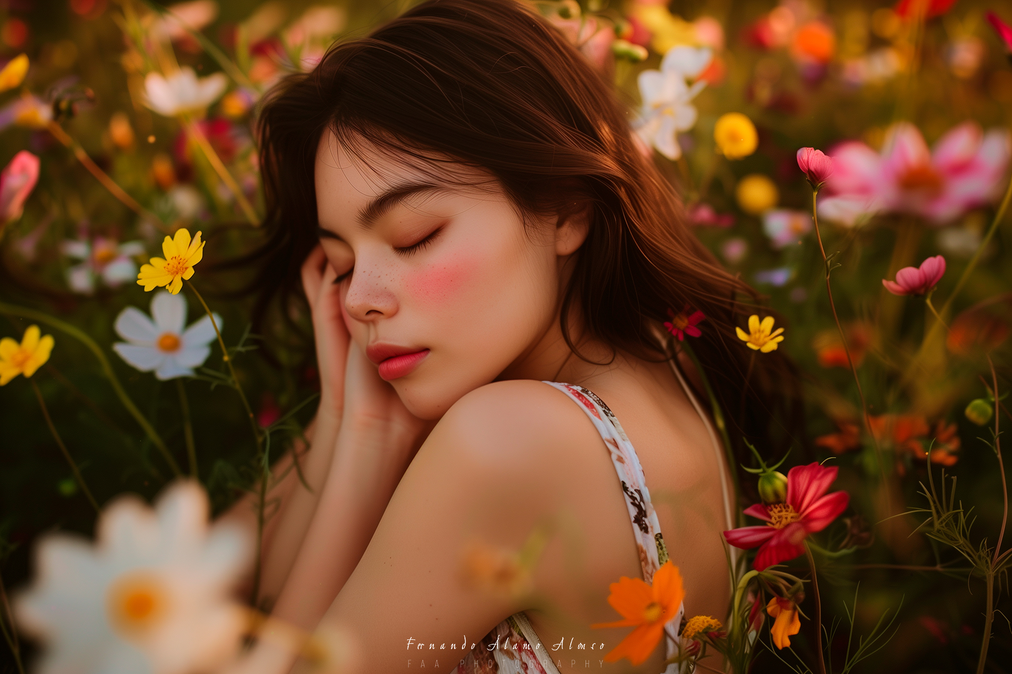 Mujer entre Flores Abrazo III