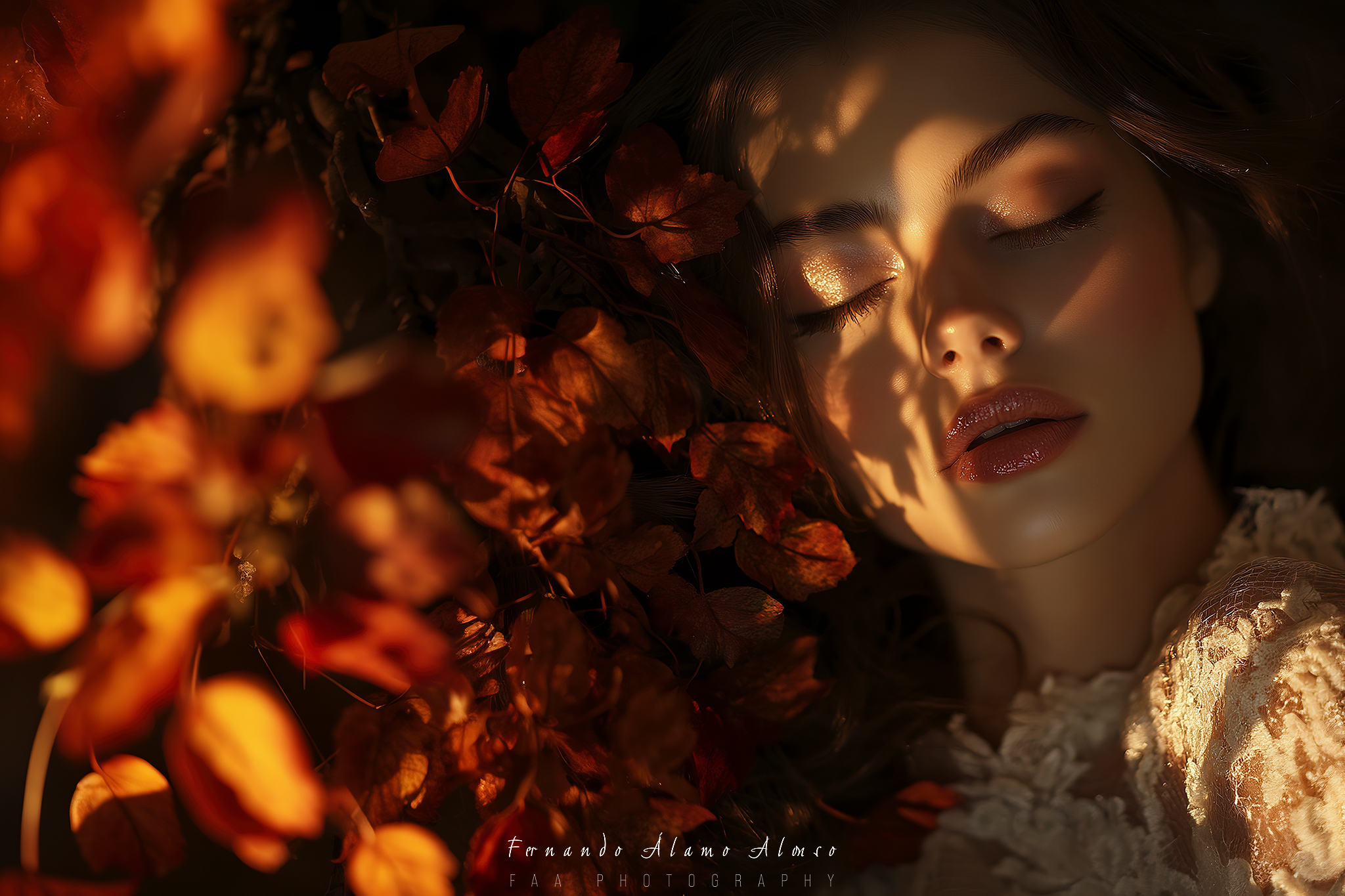 Retrato Mujer en el Suelo Otoño I